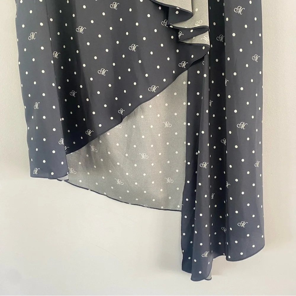 MONSE M Dot Cascade Slip Skirt Black 10 - Picture 9 of 16